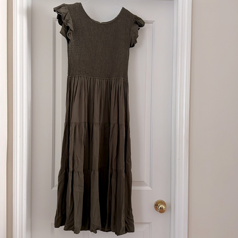 Army green maxi dress